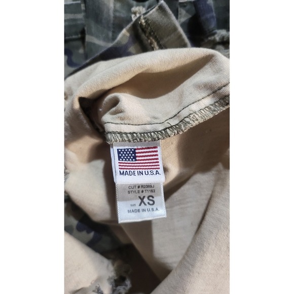 Fashion Nova Camo Jacket Distressed Ripped Military Button Down Green Size XSS - Picture 10 of 14